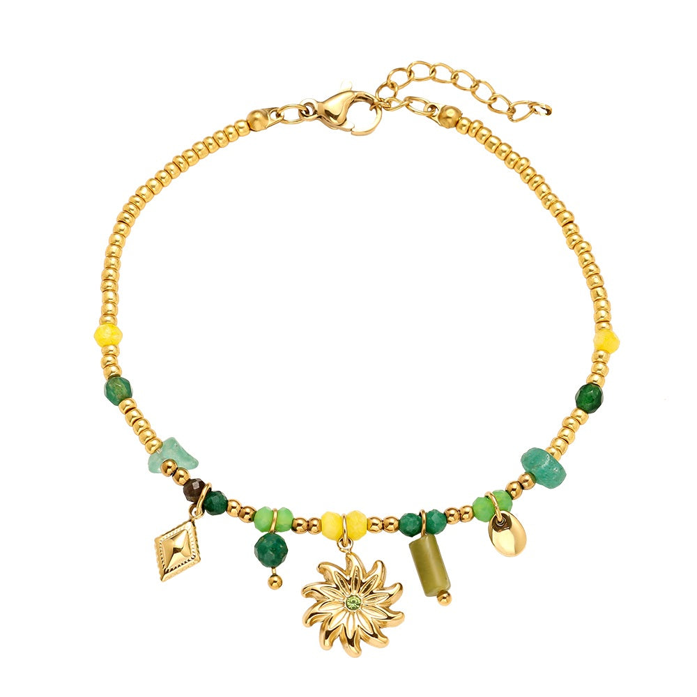 Green Stones Armband – Stilvolles Armband mit grünen Steinen für einen eleganten Look.