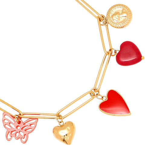 Modisches Armband mit roten Charms für trendige Looks