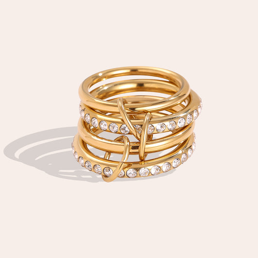 Eleganter 4er Ring im Layer-Design