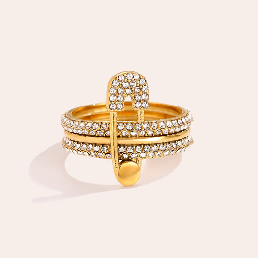 Eleganter Shine Pin Ring für trendbewusste Looks