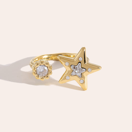 Eleganter Star Ring – Ring mit strahlendem Sternenmuster für besondere Akzente