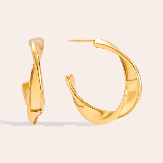 Klassische Halbkreis Ohrringe im Twist-Stil für Damen