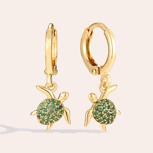 Trendige Tiermotiv Ohrringe in Form einer Schildkröte