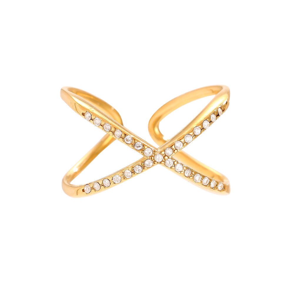 X Ring mit schlichtem X-Motiv für Damen