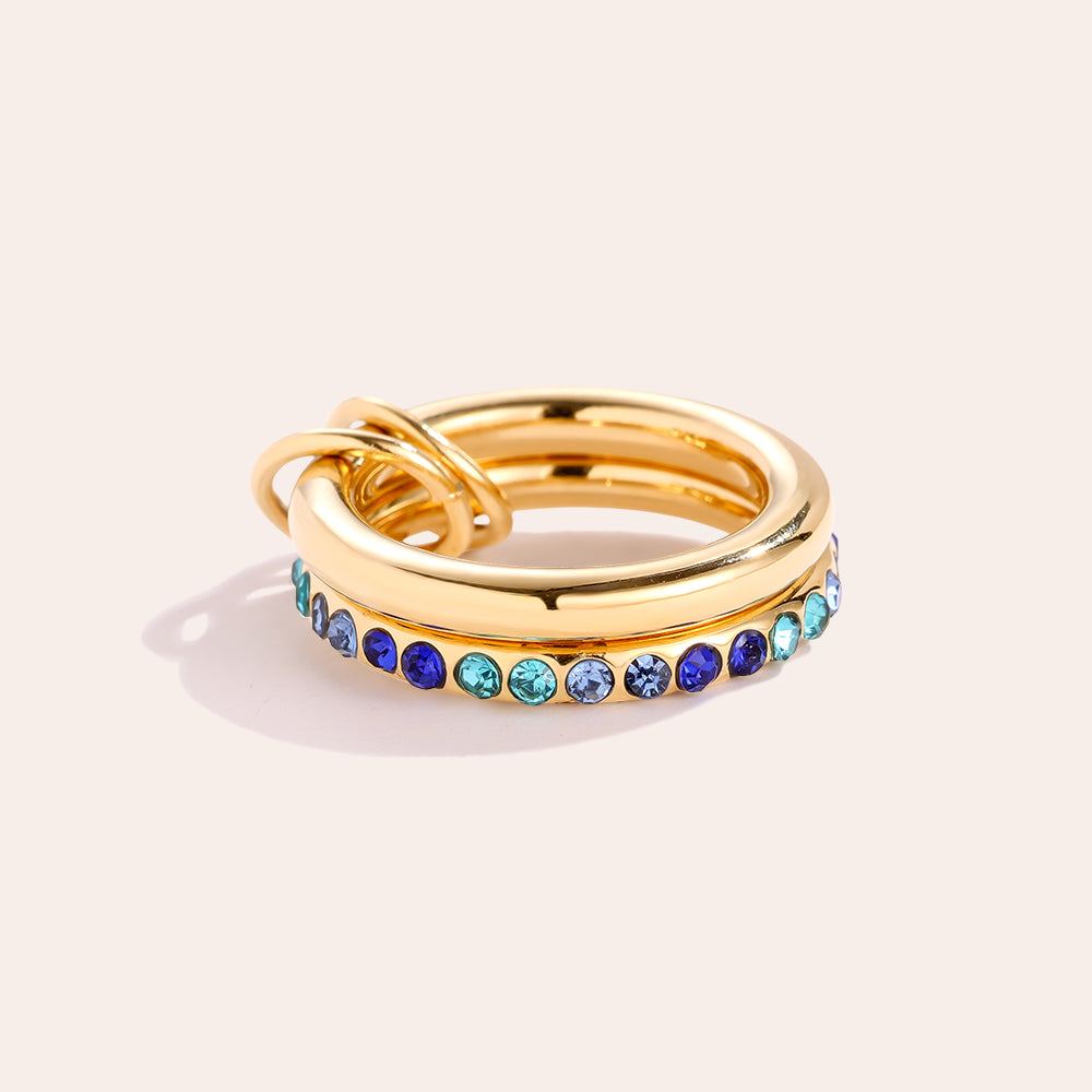 eleganter Color Layer Ring Blau – trendiger Ring für Alltag und Freizeit