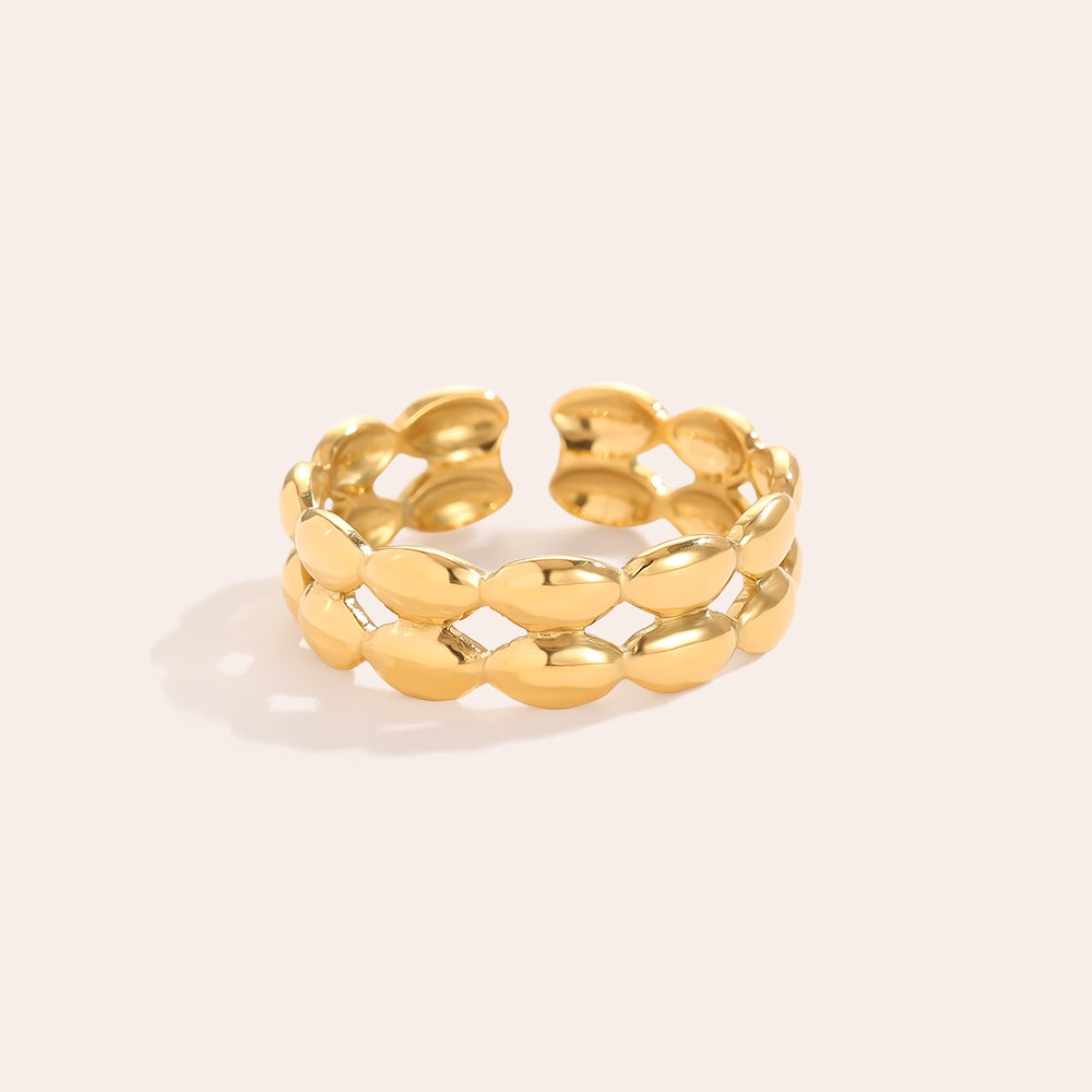 Moderner Layer Ring mit schlichter Struktur für deinen Alltagslook