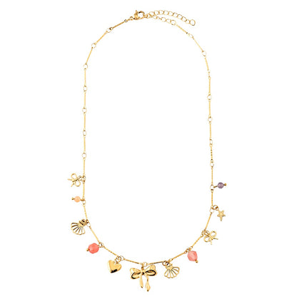 Elegante Sweet Charms Halskette mit filigranen Anhängern