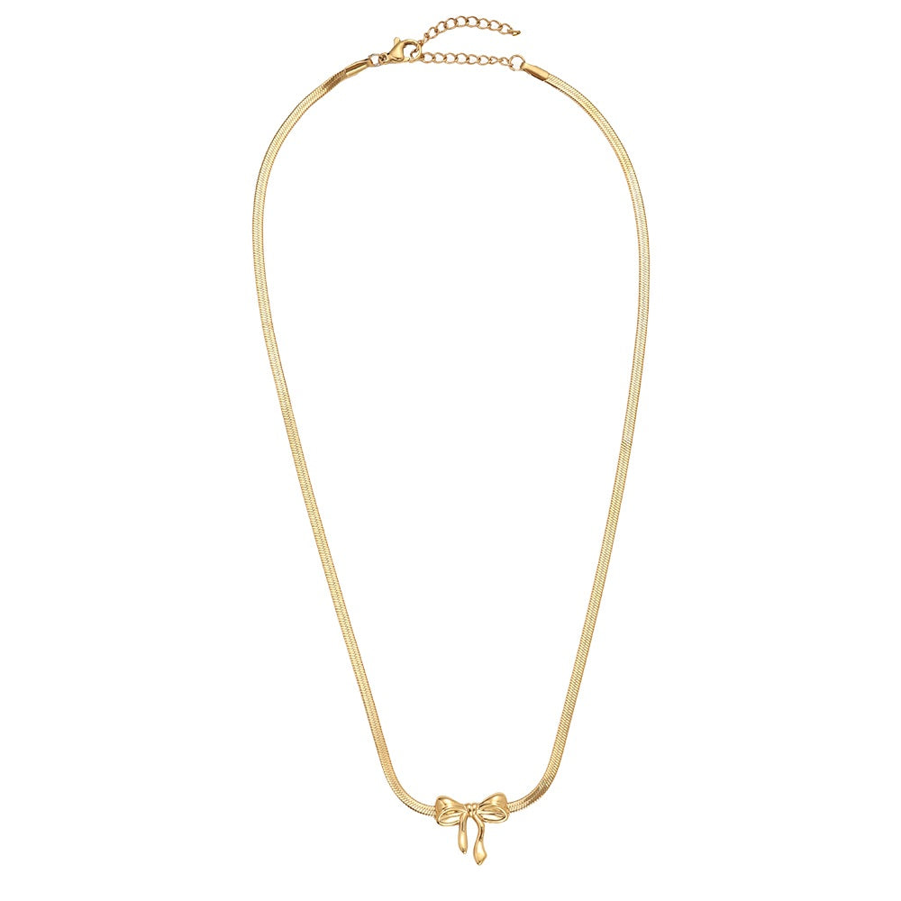 Elegante Bowtie Snake Halskette mit einzigartigem Design, ideal für stilvolle Akzente.