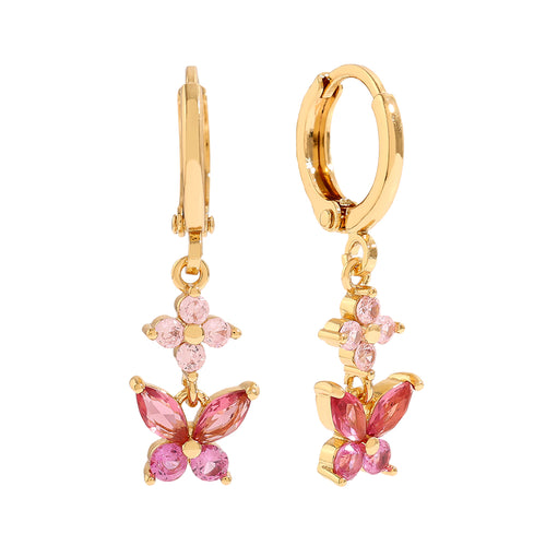 Filigrane Butterfly & Flower Ohrringe – eleganter Schmuck mit Schmetterlings- und Blumen-Design.