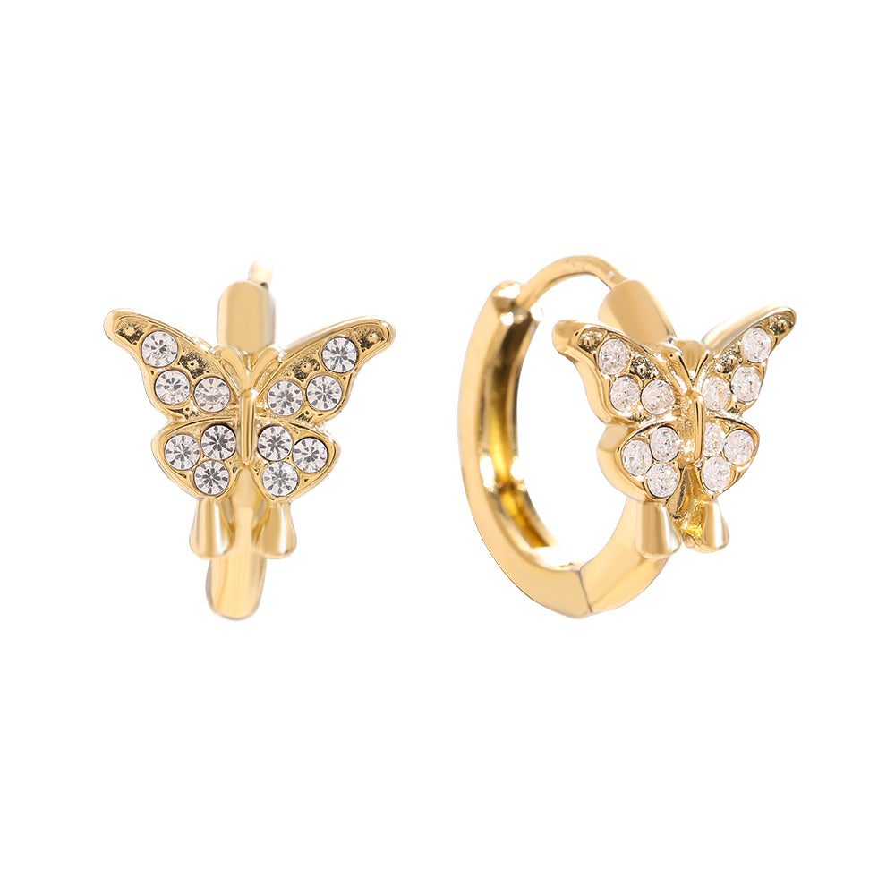 Zarte Butterfly Ohrringe mit filigranem Schmetterlings-Design – ideal für einen eleganten Look.