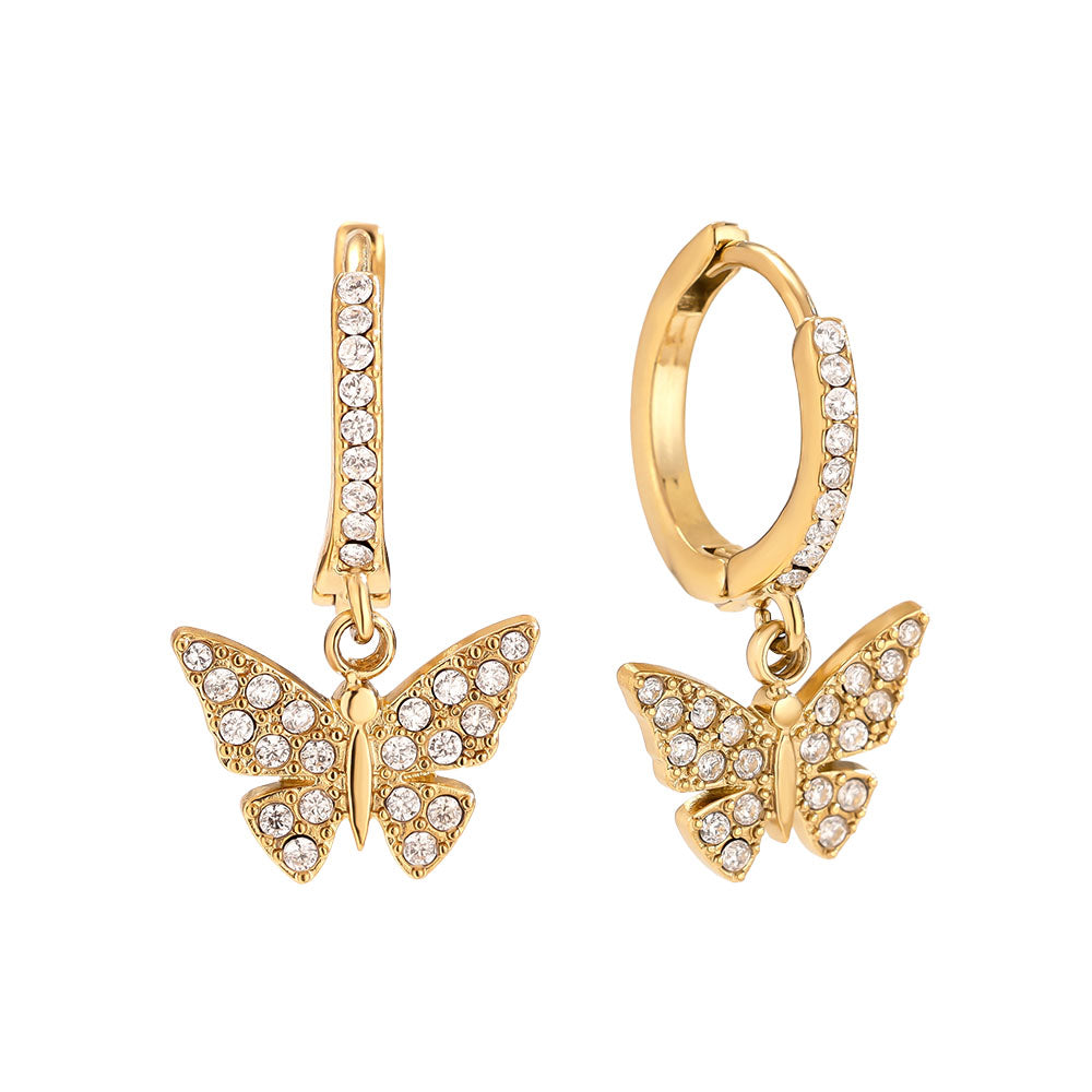 Elegante Diamond Butterfly Ohrringe mit feinem Schmetterlingsmotiv