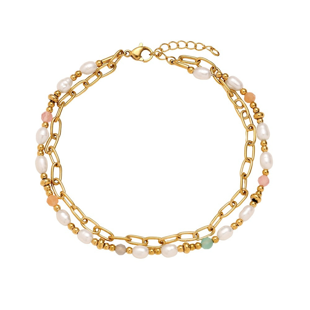 Chain and Pearl Fußkette mit elegantem Design