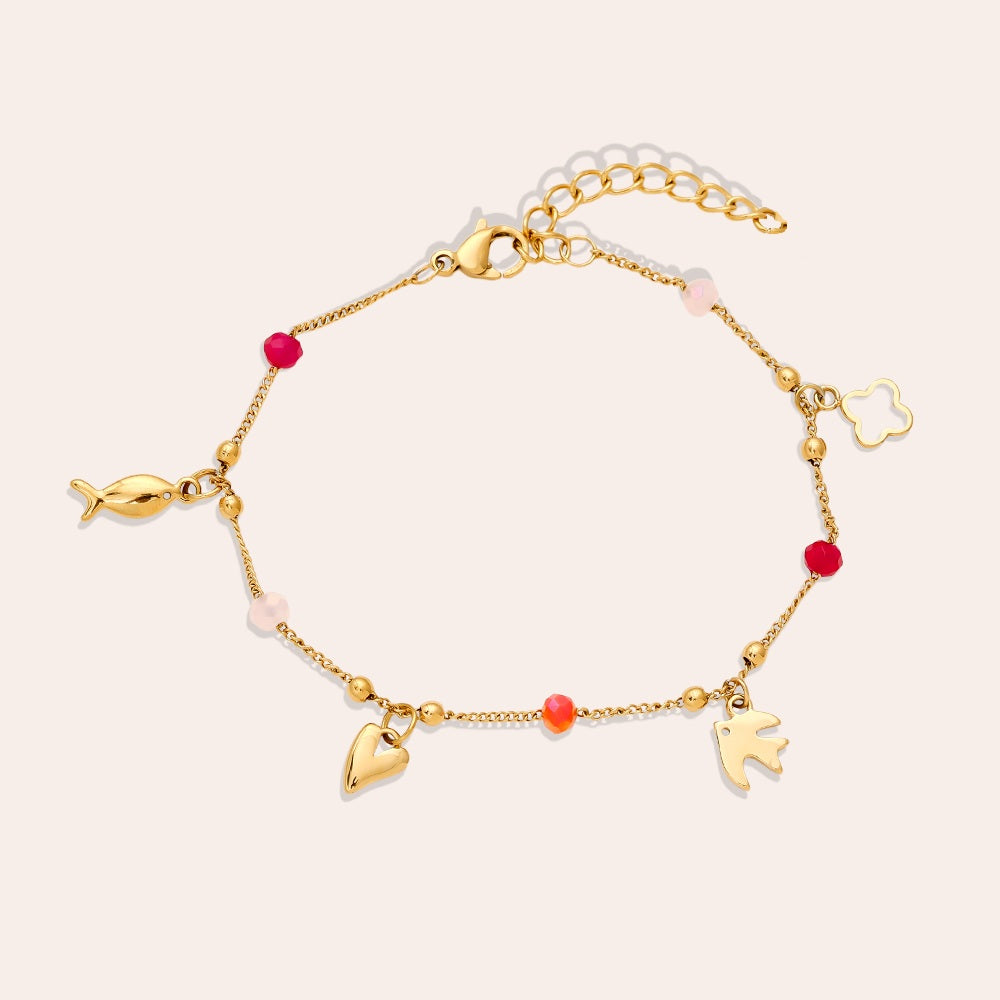 Zartes Armband mit kleinen Charms für Damen