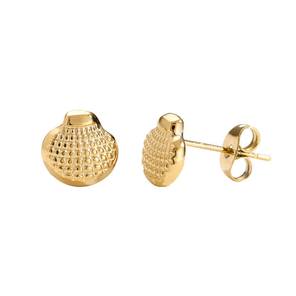 Clam Ohrstecker mit einem eleganten Muschelmotiv für einen natürlichen Look.
