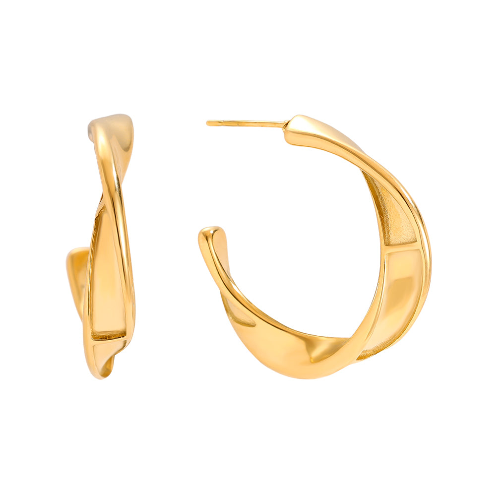 Classic Twist Half Ohrringe – elegante gedrehte Halbkreis Ohrringe