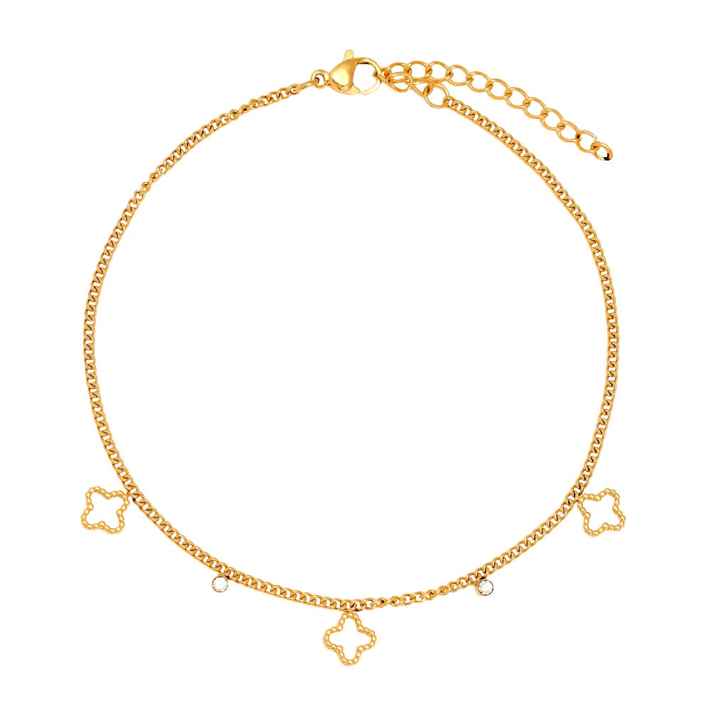 Clover Fußkette mit Kleeblatt-Motiv für Damen