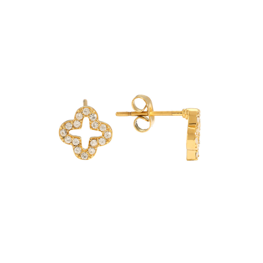 Clover Ohrstecker mit stilvollem, vierblättrigem Design für einen eleganten Look.