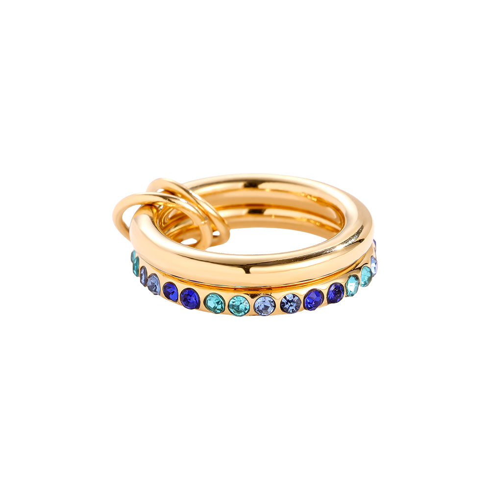 moderner Color Layer Ring in Blau – stylischer Schmuck für jeden Anlass