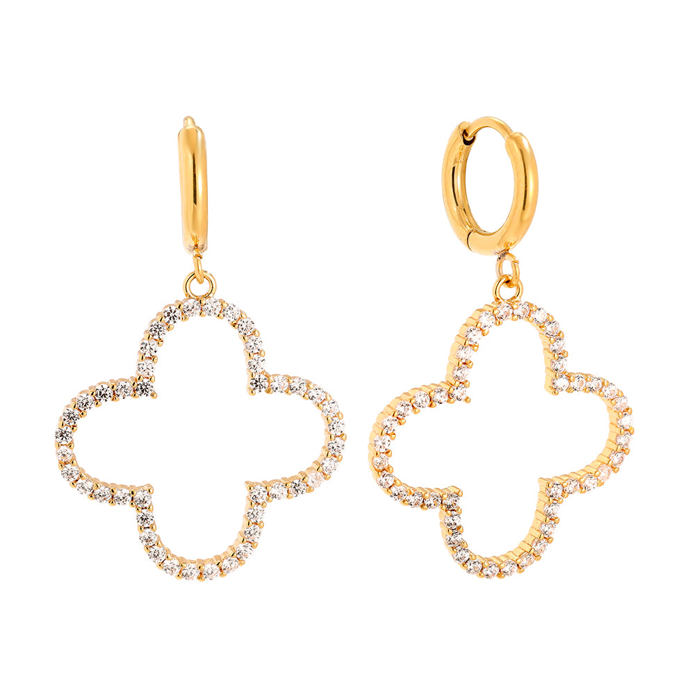 Diamond Clover Ohrringe – elegante Ohrringe im modernen Kleeblatt-Design