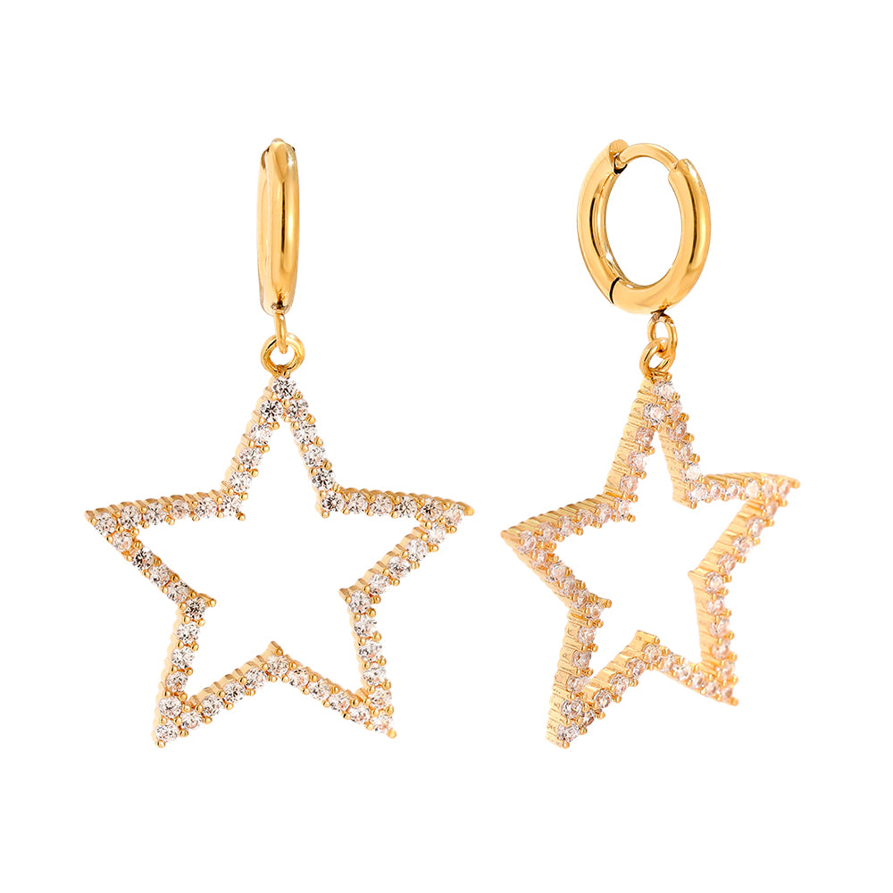 Diamond Star Ohrringe – funkelnder Schmuck im Stern-Design für deinen Look