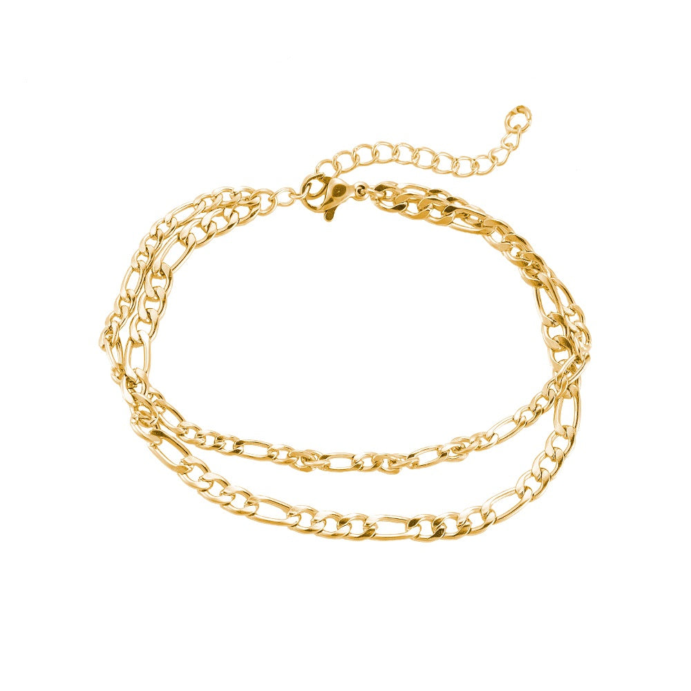 Double Chain Armband mit zwei Ketten für einen modernen, stilvollen Look.