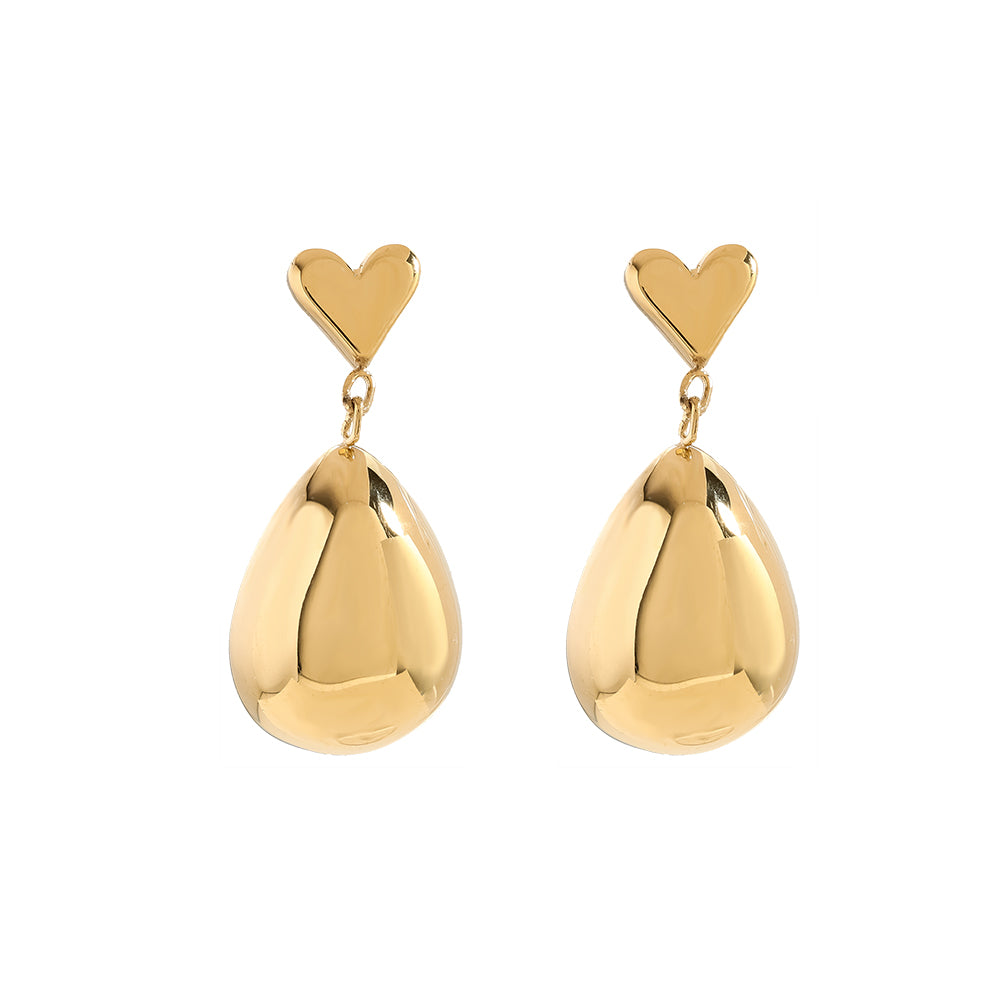 Drop Heart Ohrstecker – Elegante Ohrstecker mit Herz-Design für einen romantischen Look