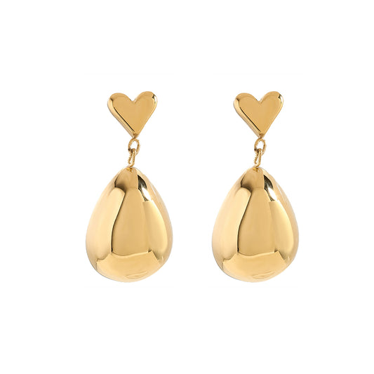 Drop Heart Ohrstecker – Elegante Ohrstecker mit Herz-Design für einen romantischen Look