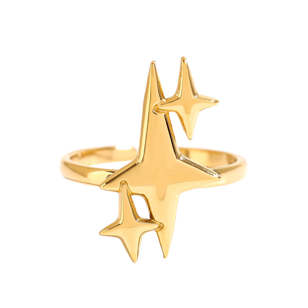 Eleganter Star-Ring in zeitlosem Design – Dieser edle Ring mit Sternverzierung verleiht jedem Outfit eine glamouröse Note.