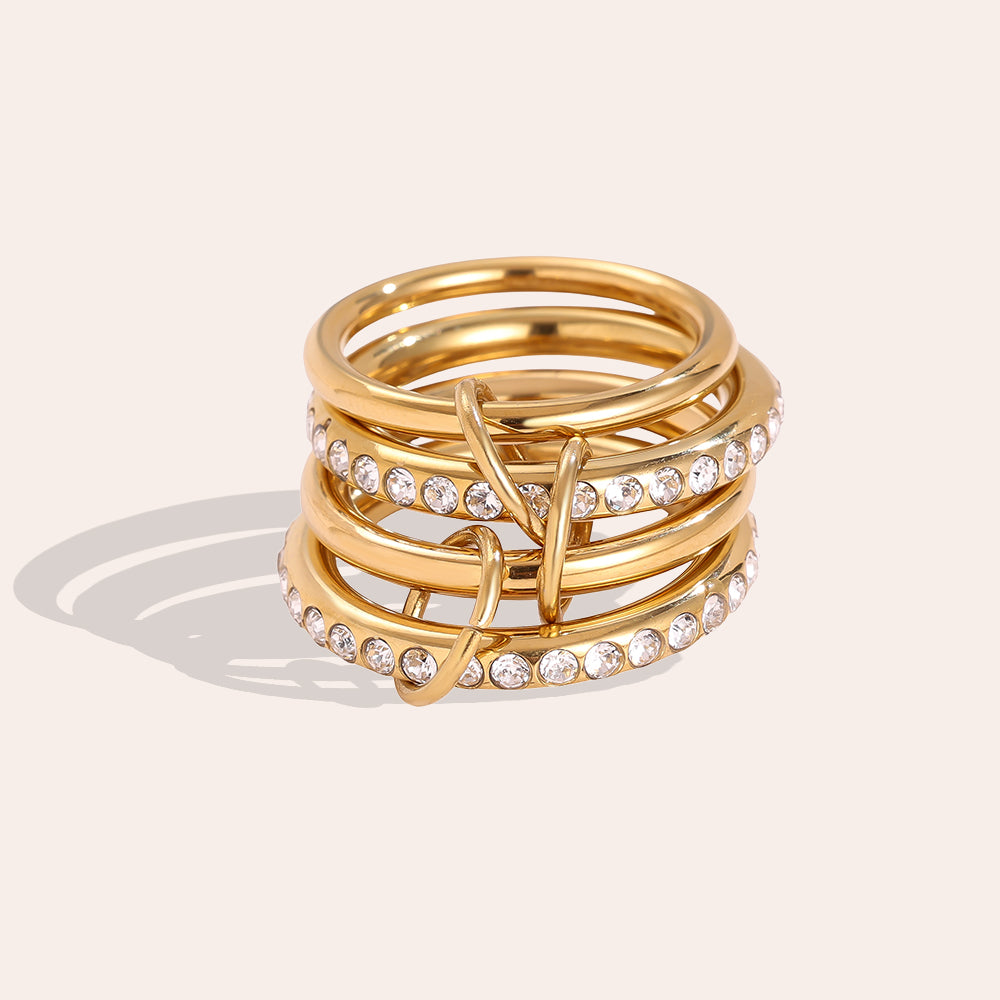 Eleganter 4er Ring im Layer-Design