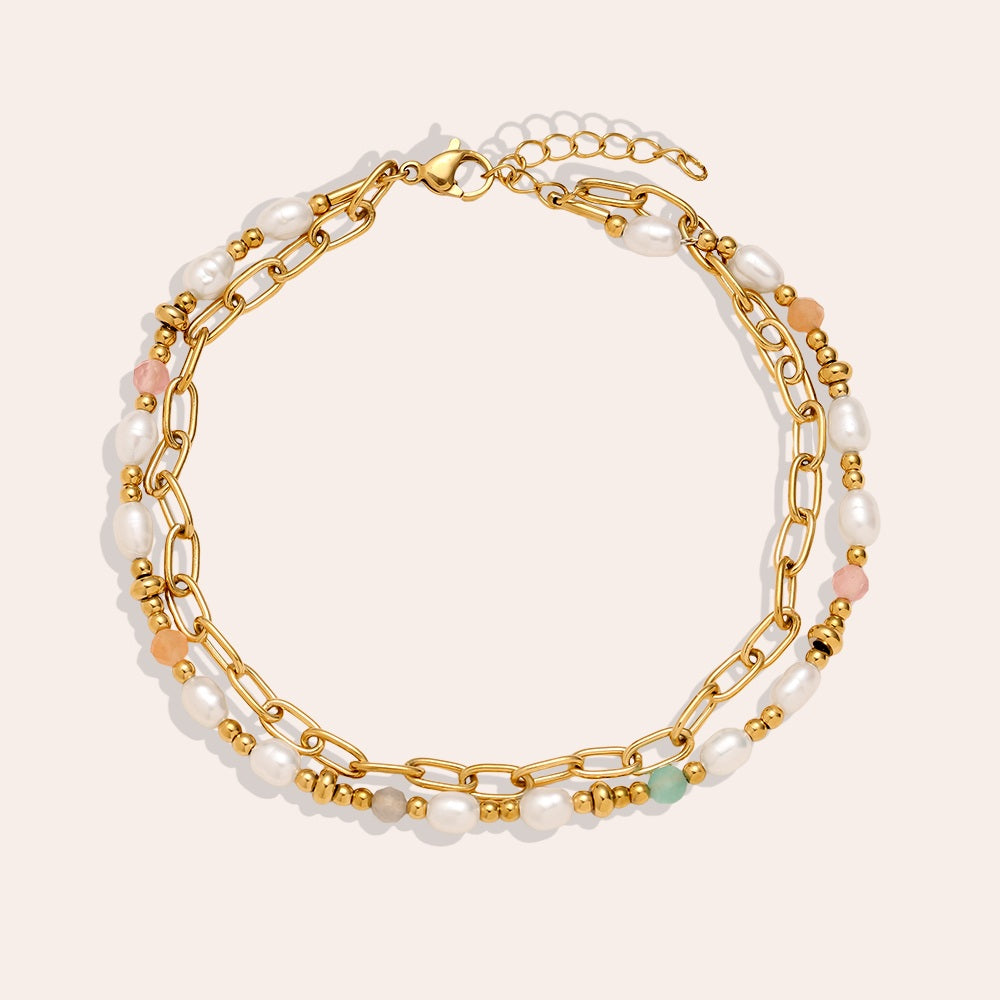 Fußkette im Chain and Pearl Stil – stilvolles Damenaccessoire