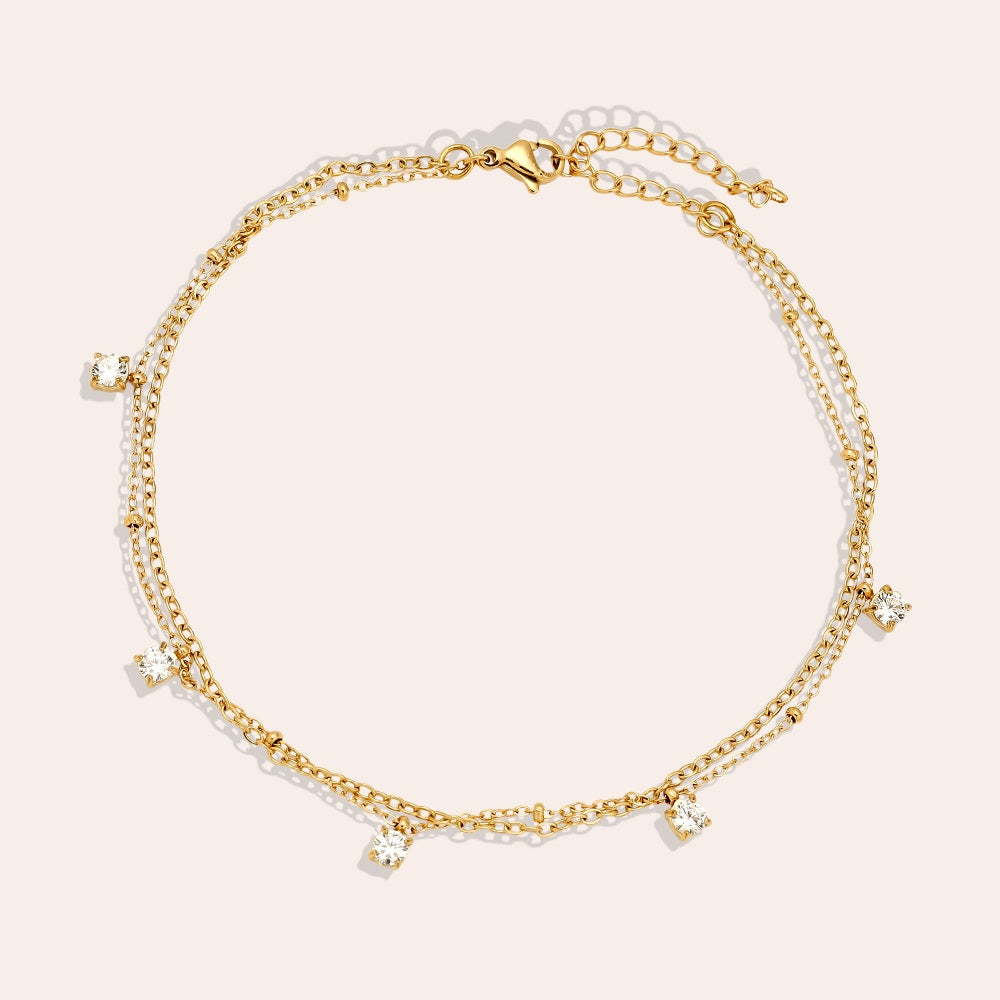 Fußkette im Two Chain Stil – modernes Damenaccessoire