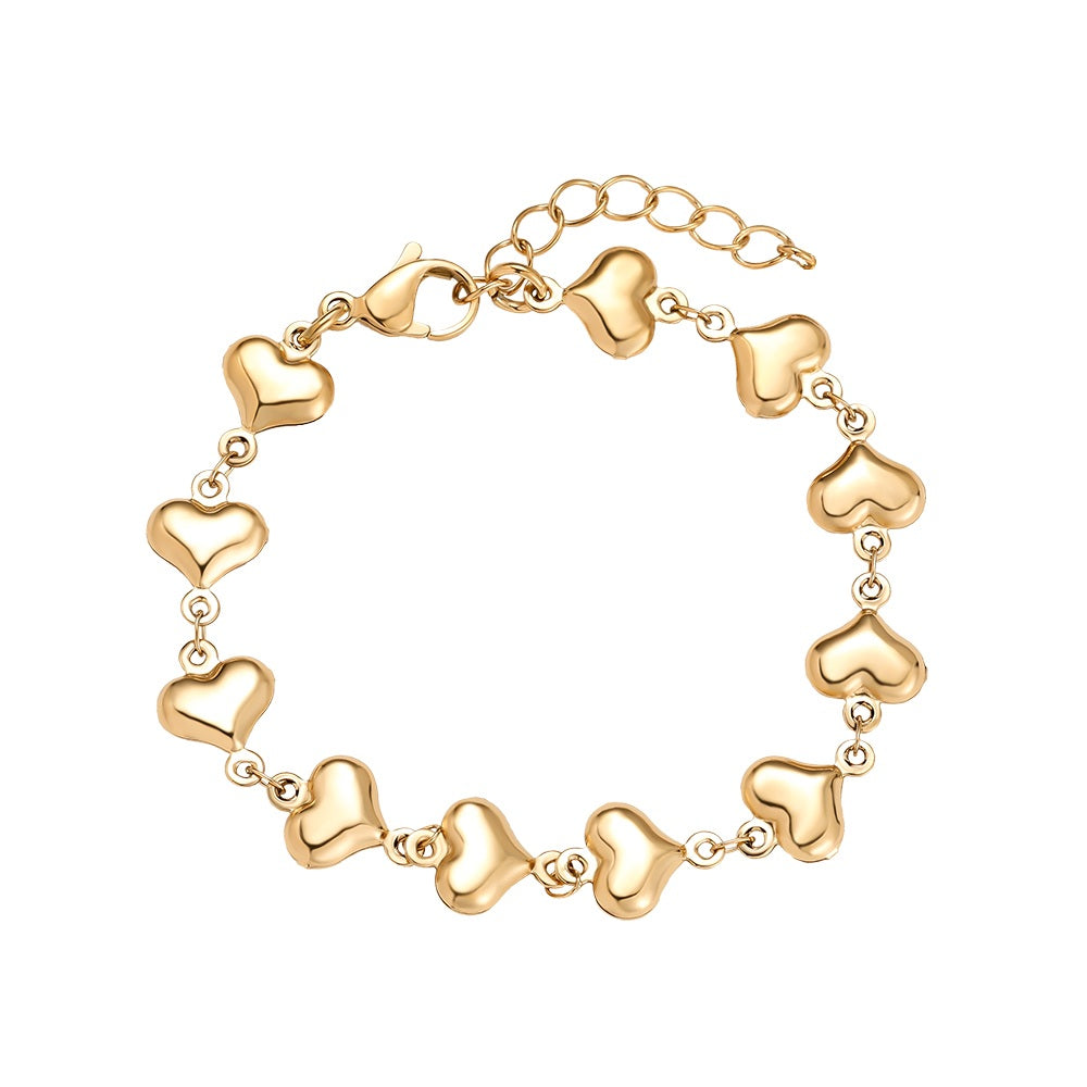 Hearts Chain Armband – Elegantes Schmuckstück mit vielen Herzdetails