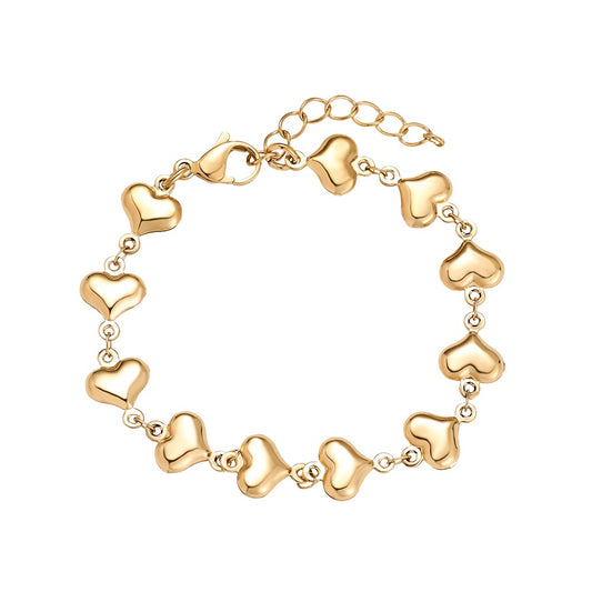 Hearts Chain Armband – Elegantes Schmuckstück mit vielen Herzdetails