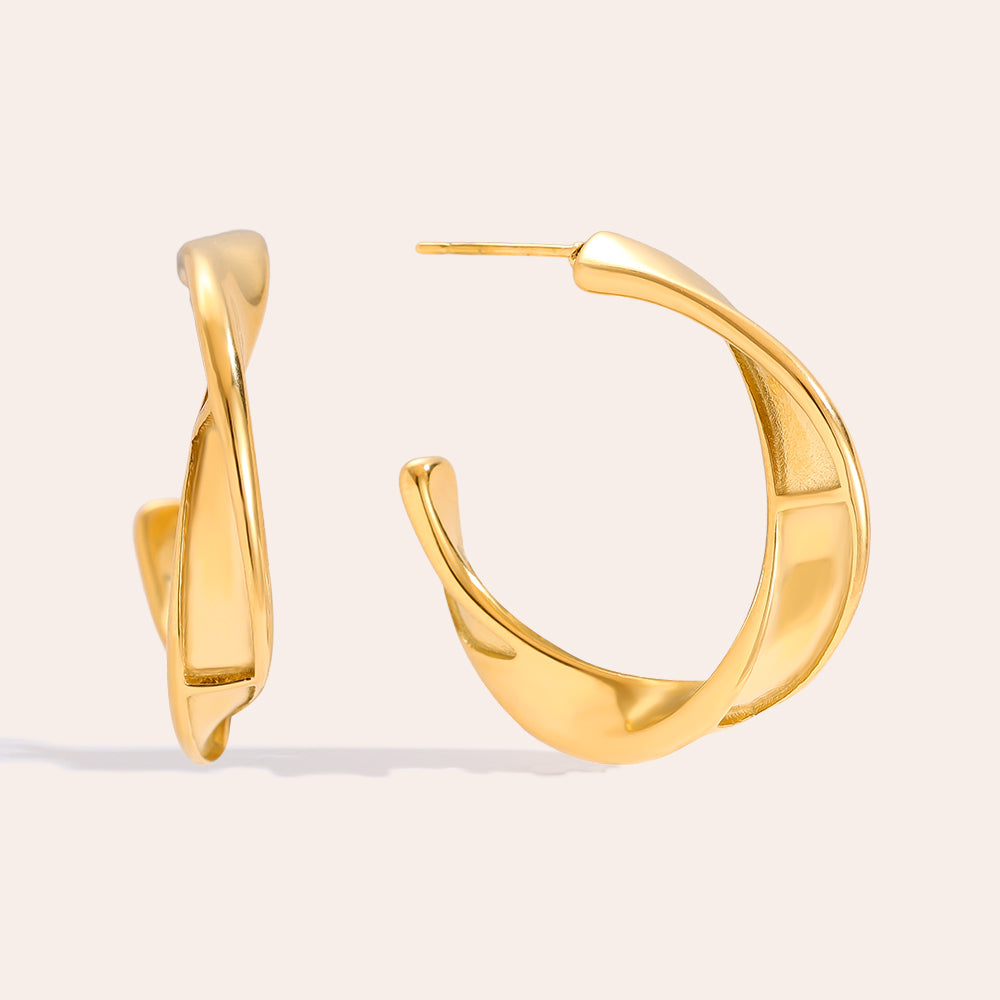 Klassische Halbkreis Ohrringe im Twist-Stil für Damen