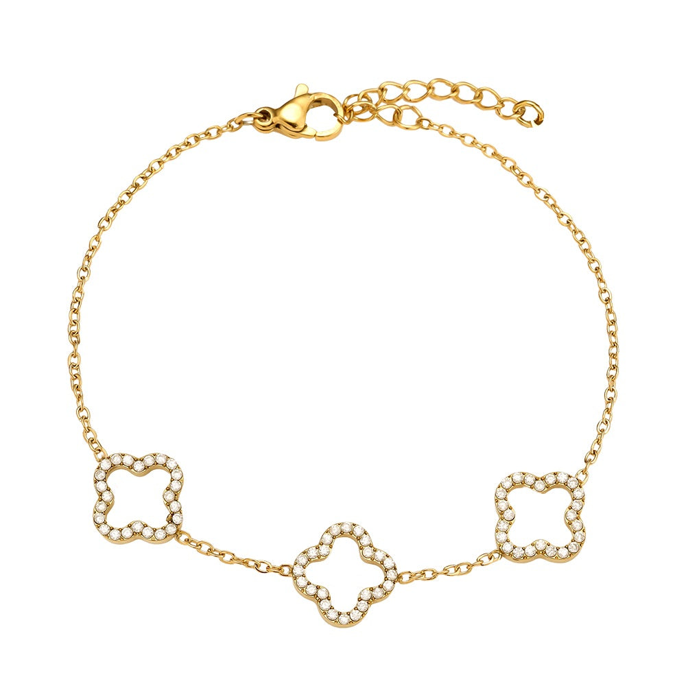 Kleeblatt Armband mit zartem Glücksmotiv für Damen