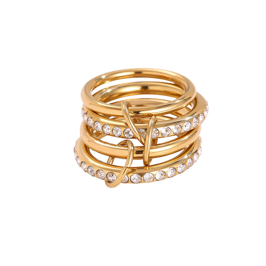 Stilvoller Layer 4er Ring für moderne Looks