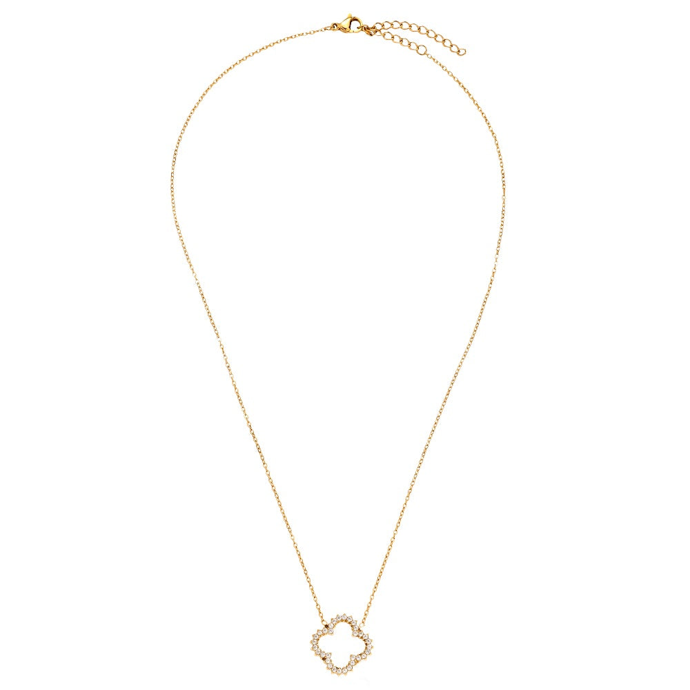 Charmante Lucky Clover Halskette mit filigranem Kleeblattdesign.