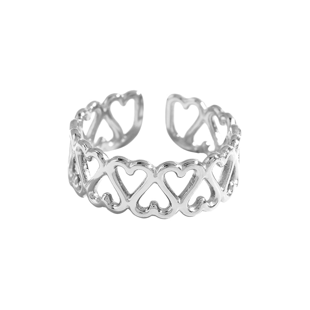 Eleganter Many Hearts Ring – modernes Design mit romantischem Herzmotiv.