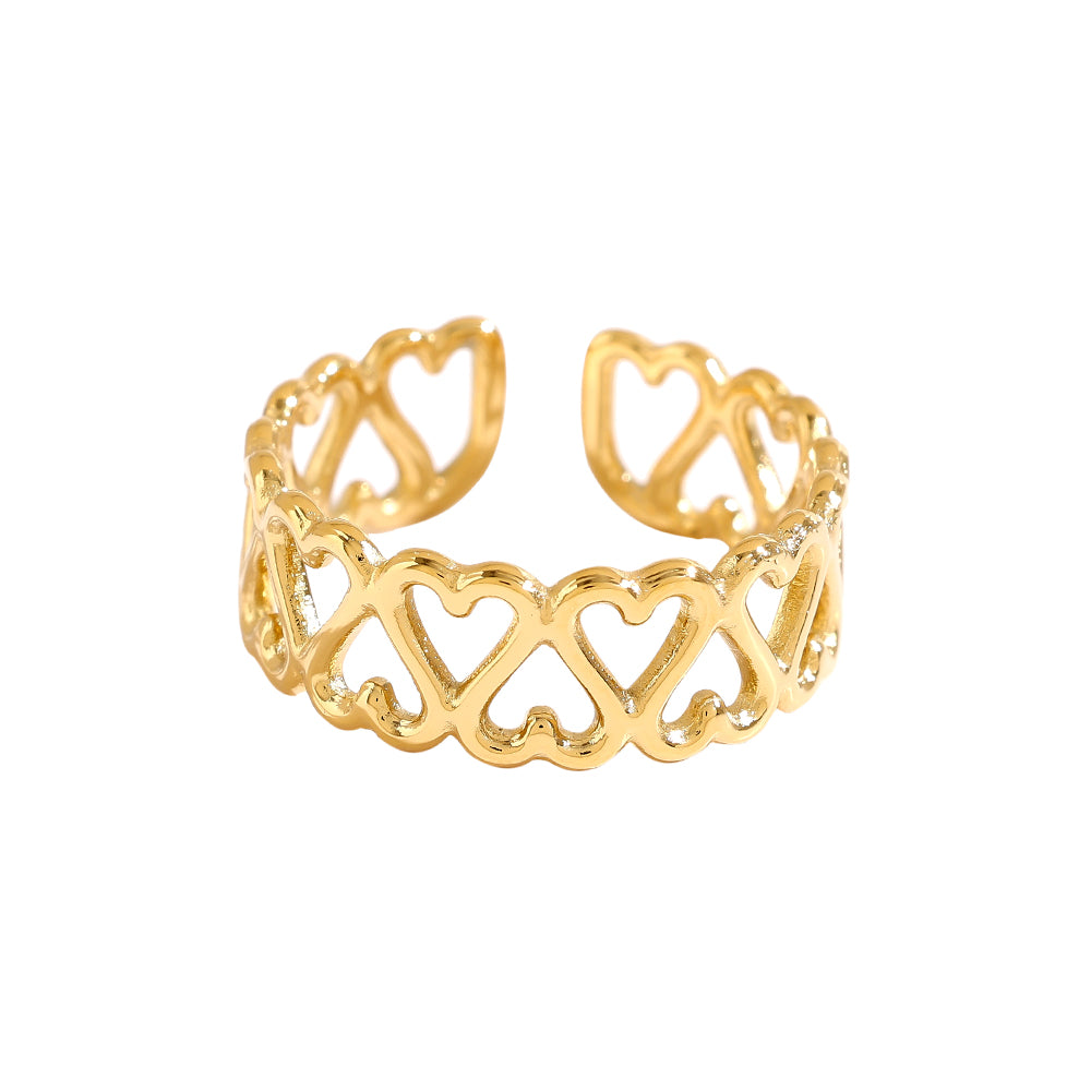 Stilvoller Many Hearts Ring – elegantes Design mit Herzmotiv.
