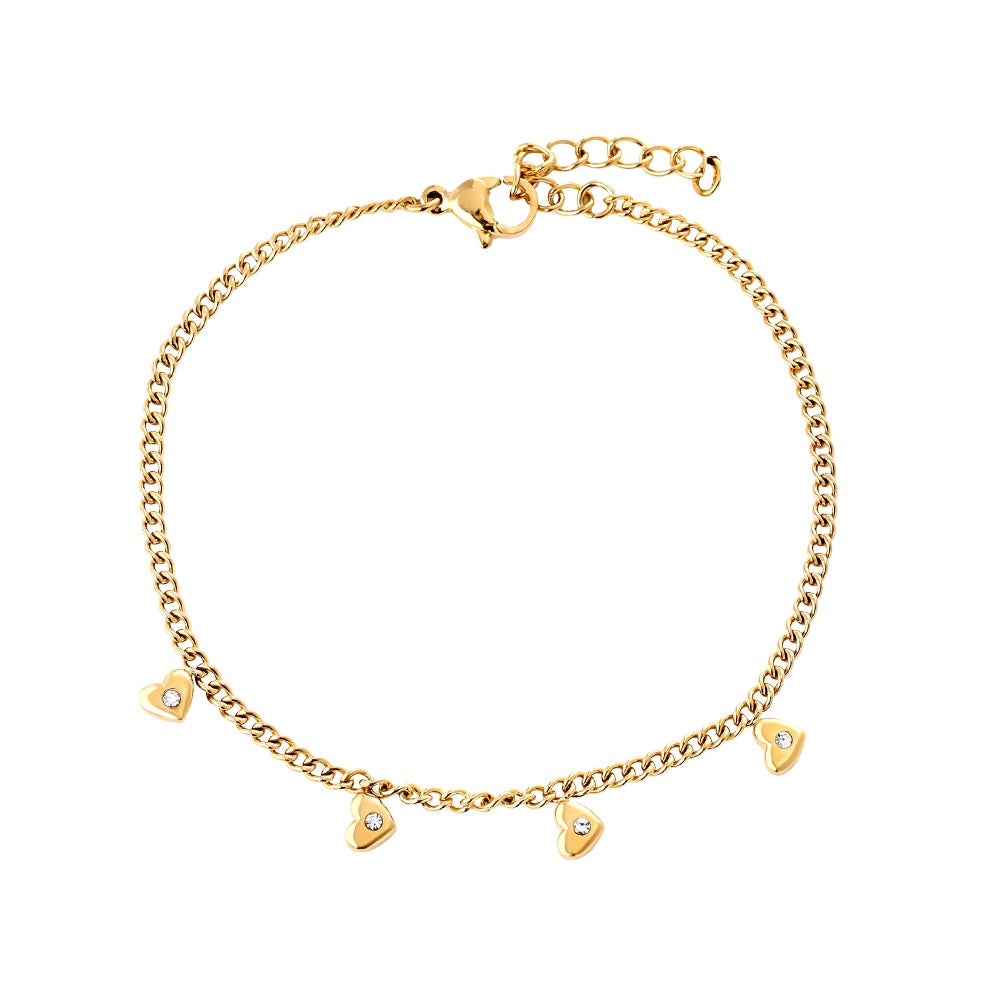 Mini Hearts Armband mit zarten Herz-Anhängern für einen eleganten Look.