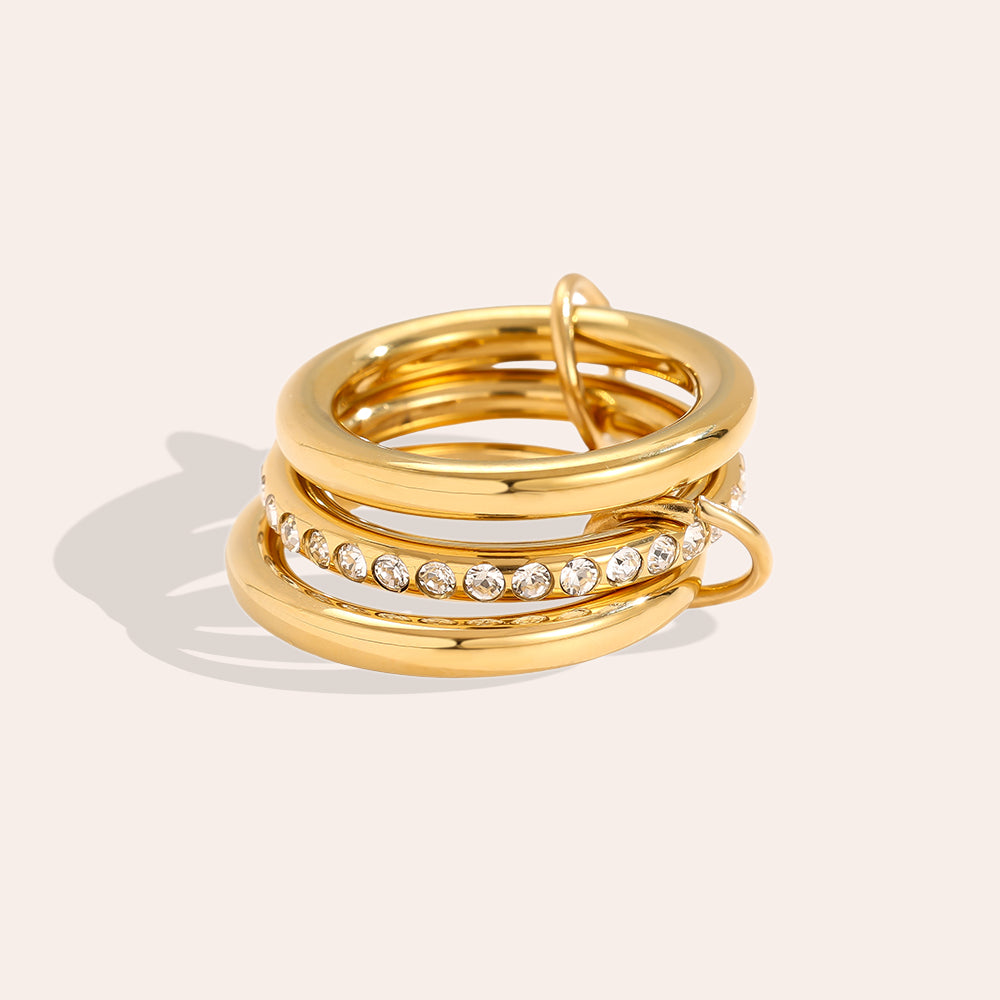 Moderner Trendy 3er Ring als stylisches Schmuckstück