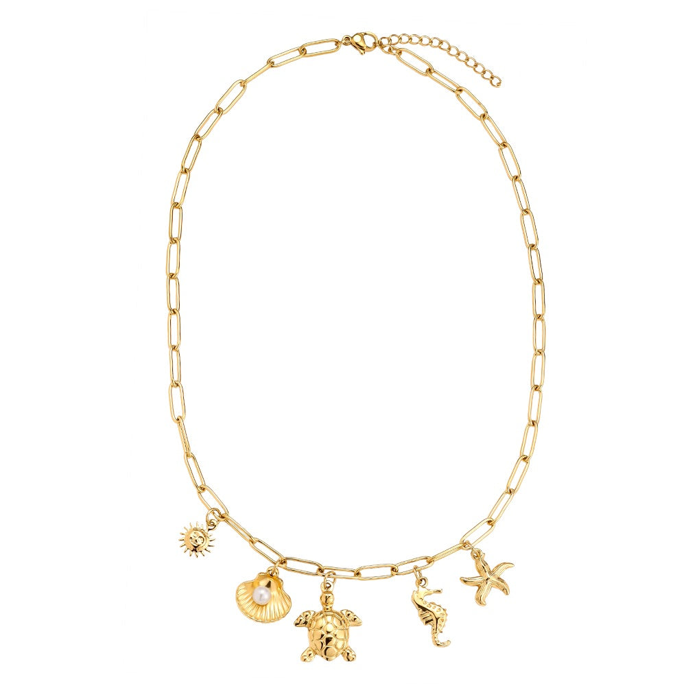 Elegante Ocean Love Halskette mit maritimem Design für einen frischen Look.
