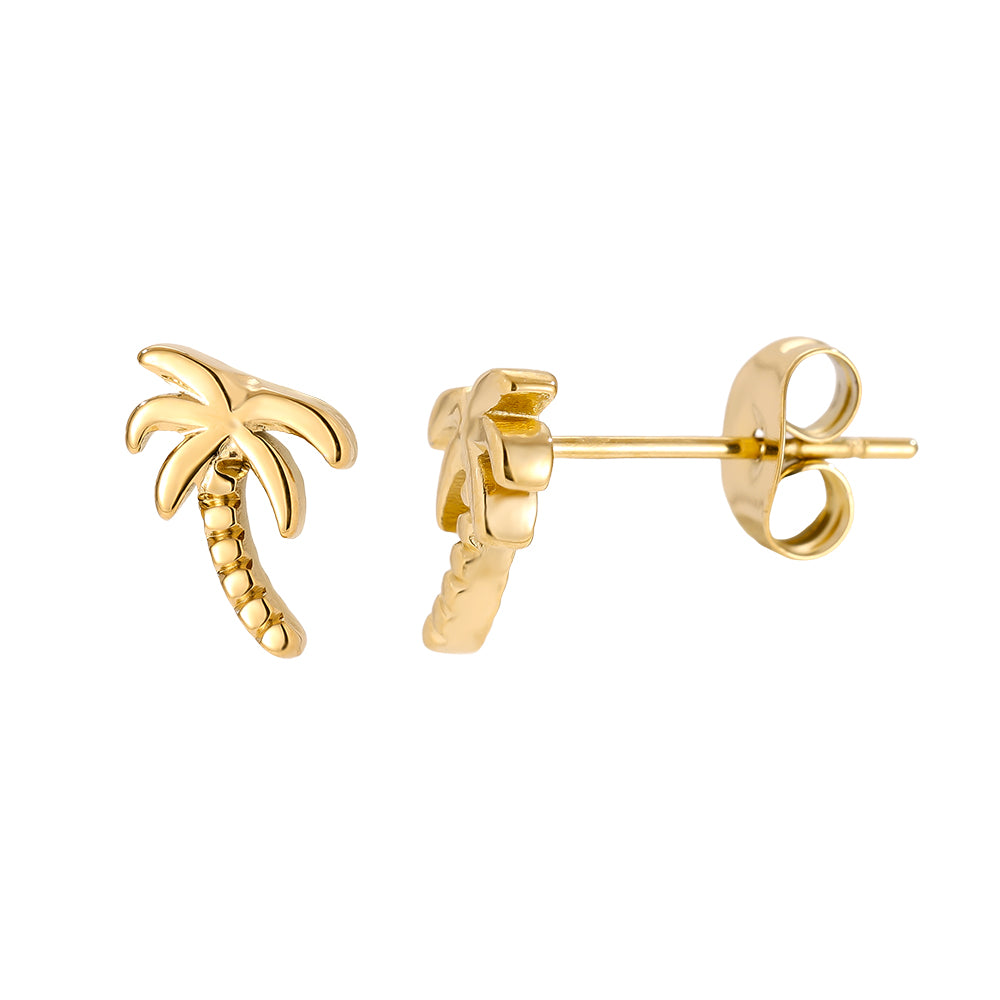 Moderne Palm Ohrstecker – filigraner Ohrschmuck mit tropischem Flair