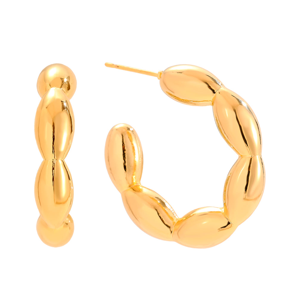 Elegante Oval Bean Ohrringe mit organischem Design