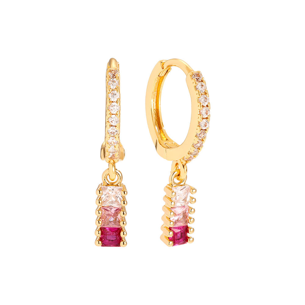 elegante Pink Diamonds Ohrringe mit funkelnden Zirkonia-Steinen
