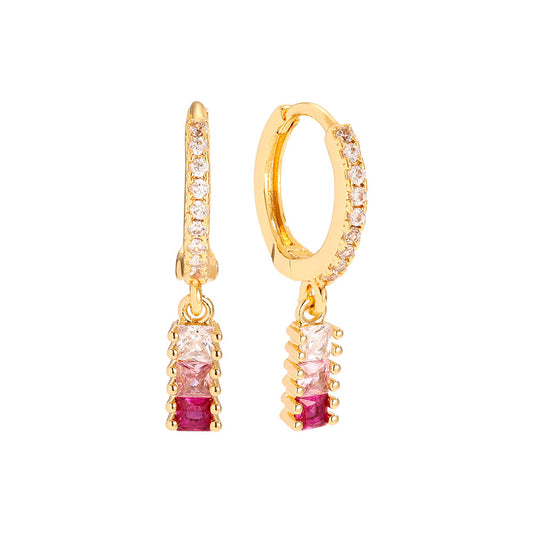 elegante Pink Diamonds Ohrringe mit funkelnden Zirkonia-Steinen