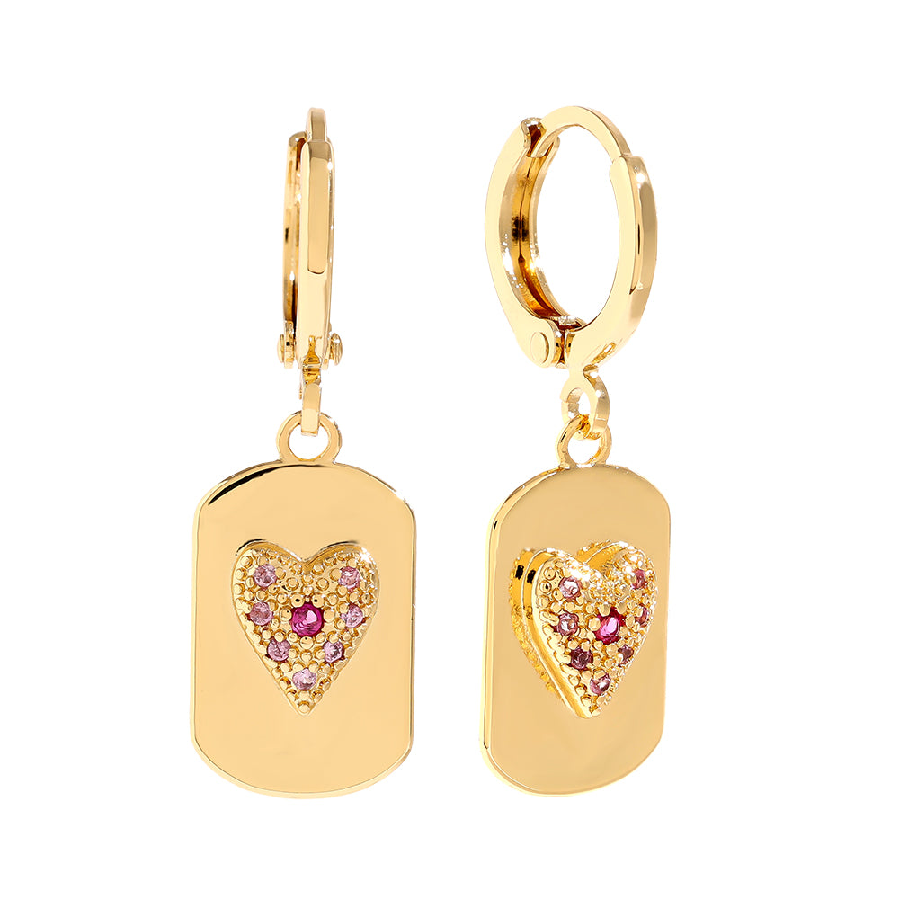 Elegante Plate Heart Ohrringe – Herzdesign für einen femininen Look.