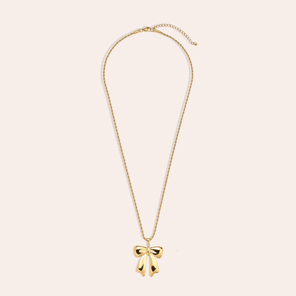 Bowtie Twist Halskette – Zarte Halskette mit feinem Schleifen-Motiv für einen femininen Touch