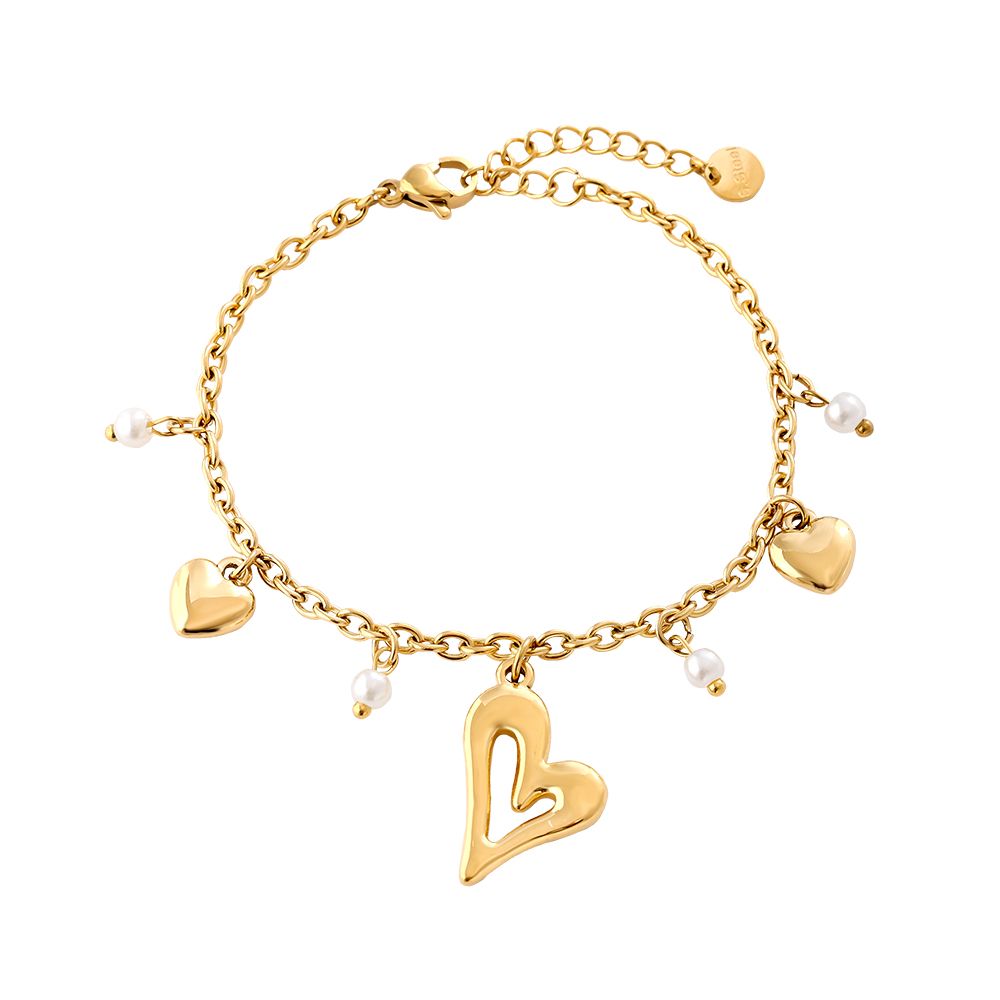 Elegantes Shaped Heart Armband mit Herzanhänger – stilvolles Design für einen femininen Look.