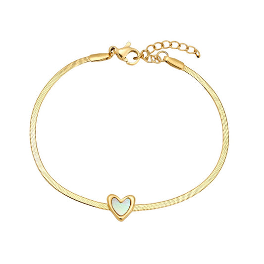 Shell Heart Snake Armband – eleganter Armschmuck mit Herz-Detail